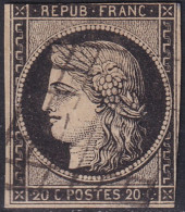 France 1849 Sc 3 Yt 3 Used Grille Cancel - 1849-1850 Ceres