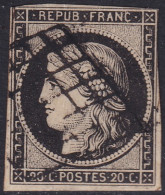 France 1849 Sc 3 Yt 3 Used Grille Cancel - 1849-1850 Ceres