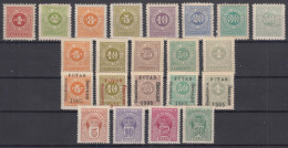 Montenegro 1895/1902/1905/1907 Porto, Postage Due 4 Complete Sets, Mint Hinged - Montenegro