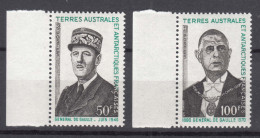 France Colonies, TAAF 1972 De Gaulle Mi#75-76 Mint Never Hinged - Ungebraucht