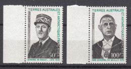 France Colonies, TAAF 1972 De Gaulle Mi#75-76 Mint Never Hinged - Ongebruikt