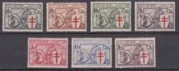 Belguim 1934 TBC Mi#386-392 Mint Hinged - Unused Stamps