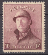 Belgium 1819 Helmet 10 Fr. Mi#158 Mint Hinged - 1919-1920 Albert Met Helm