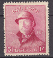 Belgium 1819 Helmet 5 Fr. Mi#157 Mint Hinged - 1919-1920 Albert Met Helm