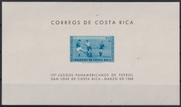 F-EX41617 COSTA RICA MNH 1960 PANAMERICAN GAMES SOCCER FOOTBALL CUP.  - Coupe D'Amérique Du Sud Des Nations