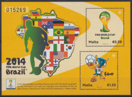 F-EX41632 MALTA MNH 2014 WORLD SOCCER FOOTBALL CUP BRAZIL BRASIL.  - 2014 – Brésil