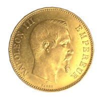 Second Empire - 100 Francs Napoléon III, Tête Nue 1855 Paris - 100 Francs-or