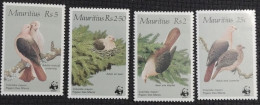 BD) MAURITIUS, WILDLIFE, BIRDS, PINK DOVE, ADULTS PREENING, ADULT ON NEST, VIEWING NEST SITE, ADULT AND JUVENILE, MNH - Maurice