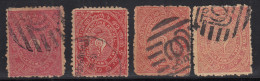 2ch X 4 Diff.,Shade / Perf. Varities, Travancore Used, British India, - Travancore