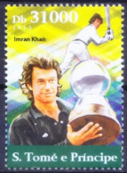 Sao Tome 2015 MNH, Imran Khan Pakistan Cricket Sports - Cricket