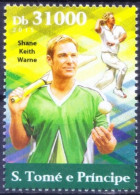 Sao Tome 2015 MNH, Shane Warne Australia Cricket Sports - Cricket