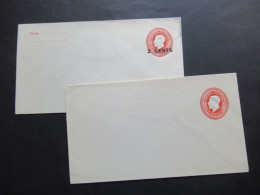 Kanada 1920er Jahre 2x Ganzsachen Umschlag 1x Mit Überdruck 2 Cents / Ungebraucht! - 1903-1954 Kings