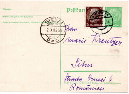 58248 - Deutsches Reich - 1938 - 5Pfg Hindenburg GAKte M ZusFrankatur WIEN -> SIBIU (Rumaenien) - Lettres & Documents