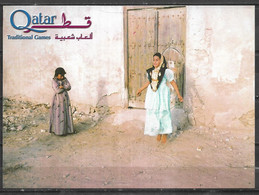QATAR POSTCARD , VIEW CARD CHILDRENS PLAY JUMP ROPE - Qatar
