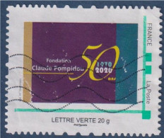 Fondation Claude Pompidou 50 Ans TVP Lettre Verte 20g. Oblitéré Cadre Vert Philaposte - Used Stamps