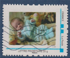 "Un Enfant S'éveille à La Vie" TVP Lettre Prioritaire 20g. Oblitéré Cadre Bleu MonTimbraMoi 687-19 - Used Stamps