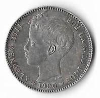 ESPAGNE  1 Peseta  ALPHONSE XIII   3ème Type 1900 *00*  SUP - Monedas Provinciales