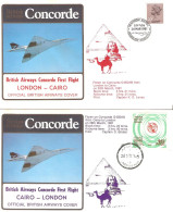CONCORDE PREMIER 1er VOL FIRST FLIGHT BRITISH AIRWAYS LONDON CAIRO LONDRES LE CAIRE - Altri & Non Classificati