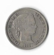 ESPAGNE   40 Centimes De Escudo  ISABEL II  1865  TB+ - Münzen Der Provinzen