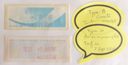 Type B Comete ( Double Valeur FRF-EUR ) + Type G Avions En Papier ( TEST FRF-EUR ) Vigts Neuves - 1988 Type « Comète »