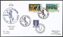 EUROPA FDC SERVICE . TIRAGE LIMITE Nr:60/23 DU CONSEIL DE L'EUROPE STRASBOURG .ANKARA .4.5.1981.TURQUIE. - 1934-39 Sandjak Alexandrette & Hatay