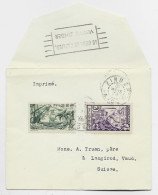 NIGER 20C+30C LETTRE COVER ZINDER 31 MARS 1938 POUR SUISSE + TAMPON A MAIN AU DOS SIMIL MECANIQUE AU COEUR DE L'AFRIQUE - Brieven En Documenten