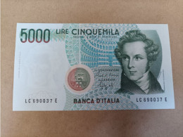 Billete De Italia De 5000 Liras, Año 1985, UNC - Te Identificeren