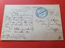 Cachet De Vaguemestre Sur Carte Postale De Montivilliers Pour Dieppe En Fm En 1915  - Réf J 111 - Guerra Del 1914-18