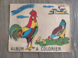 MA FERME  Album à COLORIER BIEN ++ COQ POUL PAON COCHON Chèvre CYGNE Canard ANE Chien CHAT VACHE Dindon POUSSINS - Tintin