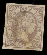 ESPAÑA  Edifil 7 (º)  12 Cuartos Lila   Isabel II  1851   DICTÄMEN AUTENTICIDAD   NL1514 - Ungebraucht