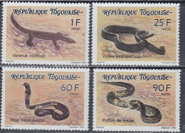 TOGO, Reptile, Reptiles, Serpents, Yvert N° 1293/96 Neuf Sans Charniere. MNH ** - Schlangen