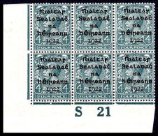 1922 Dollard Control Block Of 6 S21 I With "break Over 4" - Ongebruikt