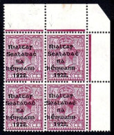 1922 Thom Blue-black 6d Rare Combination Corner Block Of 4. - Neufs