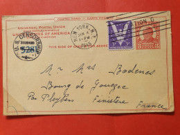 Etats Unis - Entier Postal + Complément De New York Pour La France En 1945 Avec Cachet De Censure  - Réf J 125 - 1941-60