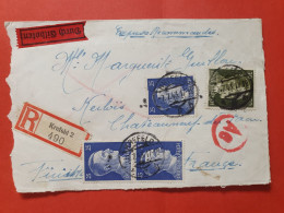 Allemagne - Enveloppe En Recommandé Et Exprès De Krefeld Pour La France En 1943 Avec Marques De Contrôle  - Réf J 126 - Cartas & Documentos