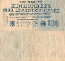 Germany / 100.000.000.000 Mark / 1923 / P-126(a) / VF - 100 Milliarden Mark