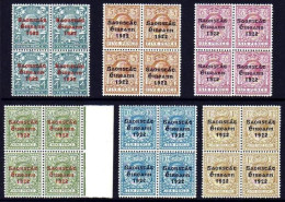 1922-23 Thom Saorstát Set ½d To 1/- In U/m Blocks Of 4. - Nuovi