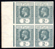1922 "FIJI" Block Of 4 Without Defacement ! - Imperforates, Proofs & Errors