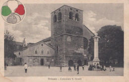 374 - TRIESTE  - Cartolina Illustrata " Trieste - Cattedrale S. Giusto  " Del 1919 Da Trieste A Bologna Con Cent 10 - - Marcofilía