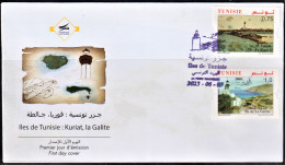 2023.Tunisie-emission 8 -Les Iles De Tunisie -Ile De Kuriat & Ile De La Galite-  FDC/ MNH**+ Prospectus - Islas