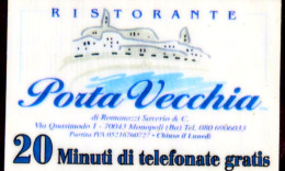 SCHEDA TELEFONICA CARTONCINO PLASTIFICATO INTERNAZIONALE ALBACOM RISTORANTE PORTA VECCHIA - Private-Omaggi