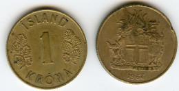 Islande Iceland 1 Krona 1966 KM 12a - Islande