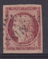 FRANCE - 6  1F CARMIN OBL DEFAUT 1 CLAIR MAIS 4 BELLES MARGES CACHET PC PETITS CHIFFRES -  COTE 1000 EUR - 1849-1850 Ceres