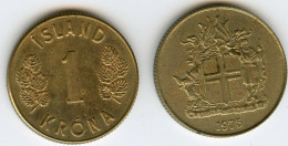 Islande Iceland 1 Krona 1975 KM 12a - Islanda