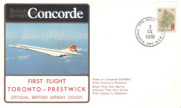 CONCORDE PREMIER 1er VOL FIRST FLIGHT BRITISH AIRWAYS TORONTO PRESTWICK - Andere & Zonder Classificatie