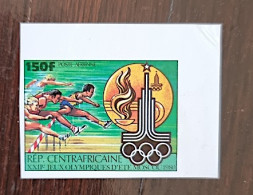 CENTRAFRIQUE Athletisme, Haies,  Jeux Olympiques, Moscou 1980 Yvert PA N° 238. NON DENTELE Neuf Sans Gomme - Verano 1980: Moscu