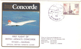 CONCORDE PREMIER 1er VOL FIRST FLIGHT BRITISH AIRWAYS RIYADH  BAHRAIN - Otros & Sin Clasificación