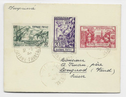 GUYANE 20C+30C+40C  LETTRE COVER ILES DU SALUT 31.5.1938  POUR SUISSE - Storia Postale