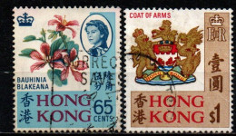 HONG KONG - 1968 - BAUHINIA BLAKEANA E STEMMA DI HONG KONG - USATI - Usados