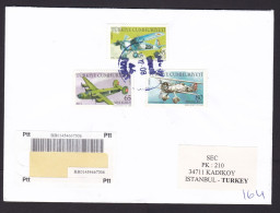 Turkey: Registered Cover, 2008, 3 Stamps, Military Airplane, Aviation History, Air Force, Rare Real Use (traces Of Use) - Storia Postale